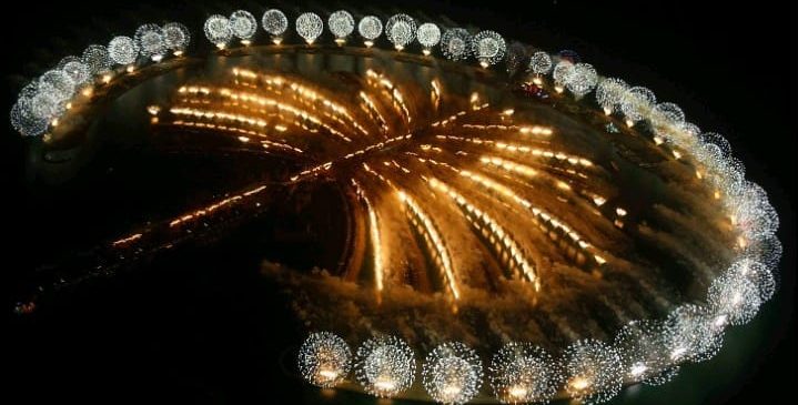 Palm Jumeirah Boardwalk Fireworks view