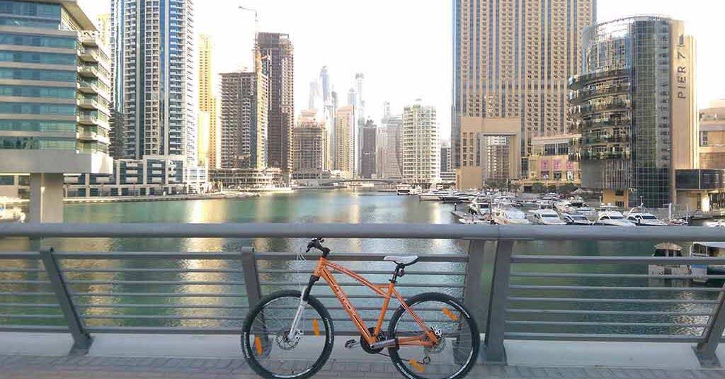 bicycle ride in Dubai Marina