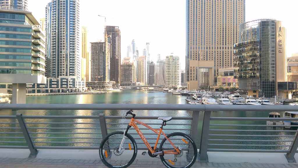 bicycle ride in Dubai Marina