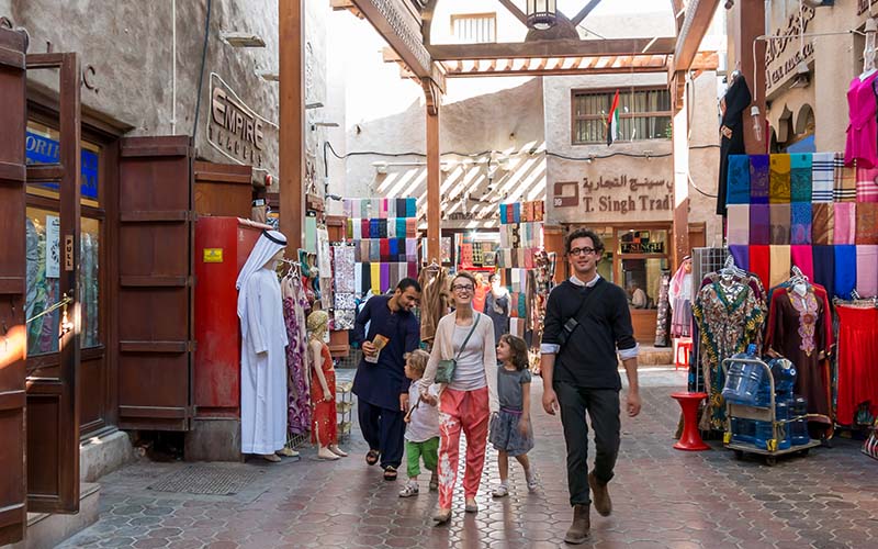 Shop at the traditional souks of old Dubai